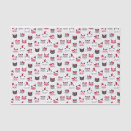 サンタ帽子をかぶったクリスマス猫 薄葉紙