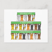 サンタ帽子をかぶったクリスムカ猫たち|過去記事 ポストカード (正面)