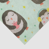 サンタ帽子をかぶったハッピーペンギンとイヤーマフ 薄葉紙 (詳細)