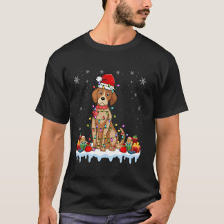 サンタ帽子をかぶったバセンジドッグBasenji Dog lover Ch Tシャツ