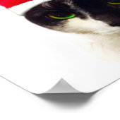 サンタ帽子をかぶった猫 ポスター (角)
