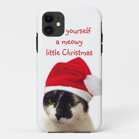 サンタ帽子をかぶった猫 Case-Mate iPhoneケース (裏面)