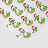 サンタ帽子マンガの可愛い緑のヘビ 薄葉紙 (詳細)