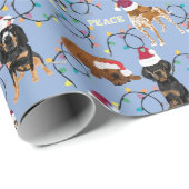 サンタ帽子ライトブルー ラッピングペーパー (ロールコーナー)