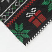 サンタ帽子ラグドール猫クリスマスツリーが醜いSを点灯 フリースブランケット (角)