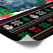 サンタ帽子ラグドール猫クリスマスツリーが醜いSを点灯 ポスター (角)