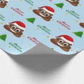 サンタ帽子ラッピング付きクリスマスプー絵文字紙 ラッピングペーパー (角)