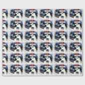 サンタ帽子光沢ラッピング紙タキシード猫 ラッピングペーパー (フラット)