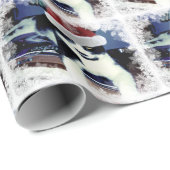 サンタ帽子光沢ラッピング紙タキシード猫 ラッピングペーパー (ロールコーナー)