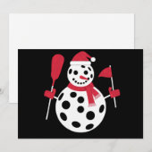 サンタ帽子雪だるまファミリー クリスマス ピックルボール マッチング (正面/裏面)