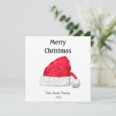 サンタ帽子 かわいい 冬 クリスマス レトロ ヴィンテージ カード (スタンド正面)