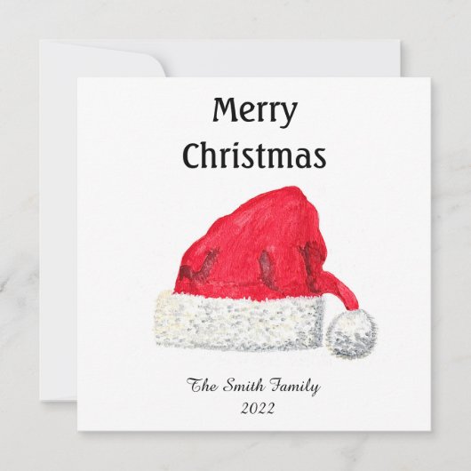 サンタ帽子 かわいい 冬 クリスマス レトロ ヴィンテージ カード (正面)