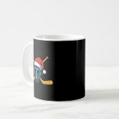 サンタ帽子+クリスマスライト付きホッケーマスク コーヒーマグカップ (正面左)