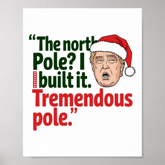サンタ帽子 トランプ クリスマスをもう一度偉大に 面白い ユニセックス ポスター (正面)