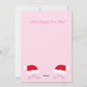 サンタ帽子 ホホホ メリークリスマス ガーリー ピンク シーズンカード (裏面)