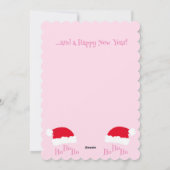 サンタ帽子 ホホホ メリークリスマス ガーリー ピンク シーズンカード (裏面)