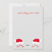 サンタ帽子 ホホホ メリークリスマス 緑 赤 シーズンカード (裏面)