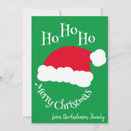 サンタ帽子 ホホホ メリークリスマス 緑 赤 シーズンカード