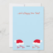 サンタ帽子 ホホホ メリークリスマス 青 白 シーズンカード (裏面)