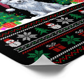 サンタ帽子Akbash犬クリスマスツリーが醜いSwを点灯 ポスター (角)