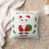 サンタ幸運な猫 クッション (ブランケット)
