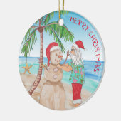 サンタ建物サンディ雪だるまスノーバードクリスマス セラミックオーナメント (左)