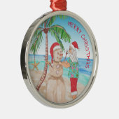 サンタ建物サンディ雪だるまスノーバードクリスマス メタルオーナメント (右)