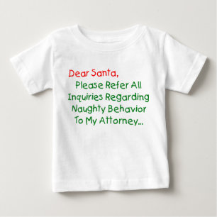 サンタ弁護士へ - 面白いクリスマスの手紙 ベビーTシャツ