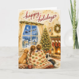 サンタ待ちのクリスマスグリーティング カード