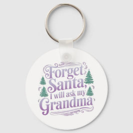 サンタ忘れの事おばあちゃん頼だよおもしろい キーホルダー