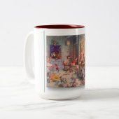 サンタ忙し工房マグカップ ツートーンマグカップ (正面左)