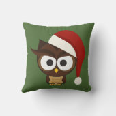 サンタ怒ハットをかぶったフクロウ クッション (裏面)