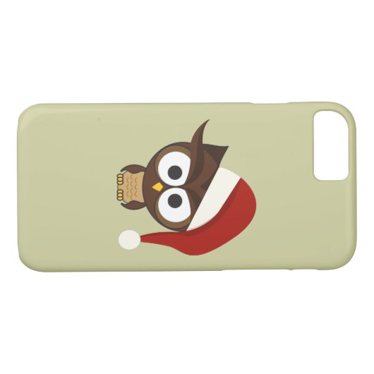 サンタ怒ハットをかぶったフクロウ Case-Mate iPhoneケース (裏面(横))