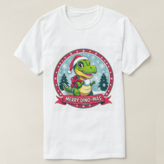 サンタ恐竜のクリスマス - 面白い楽しいディノマス Tシャツ