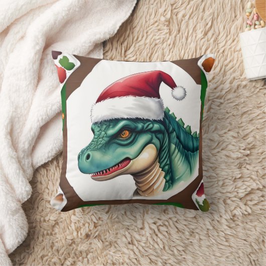 サンタ恐竜 クッション (ブランケット)