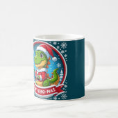 サンタ恐竜 クリスマス おもしろい "メリー ディノマス" コーヒーマグカップ (正面右)