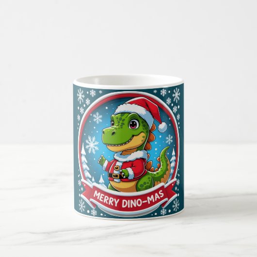 サンタ恐竜 クリスマス おもしろい "メリー ディノマス" コーヒーマグカップ (中央)