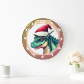 サンタ恐竜 ラージ壁時計 (ホーム)