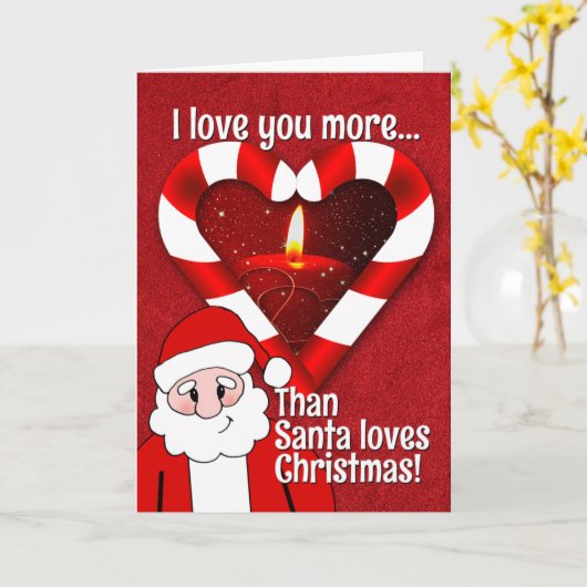 サンタ愛クリスマスのバレンタインよりもっと愛して下さい カード (黄色い花)