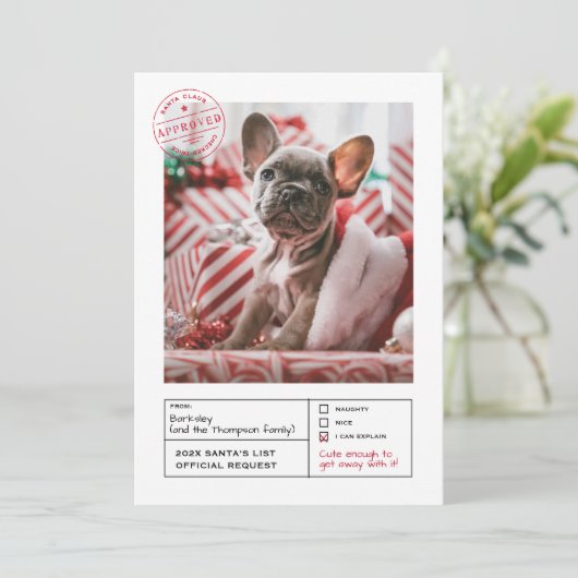 サンタ承認いけなまたは素敵な型枠写真 シーズンカード (スタンド正面)