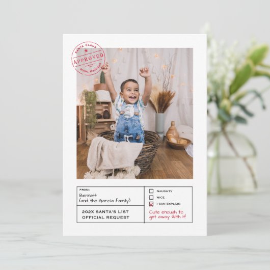サンタ承認いけなまたは素敵な型枠写真 シーズンカード (スタンド正面)