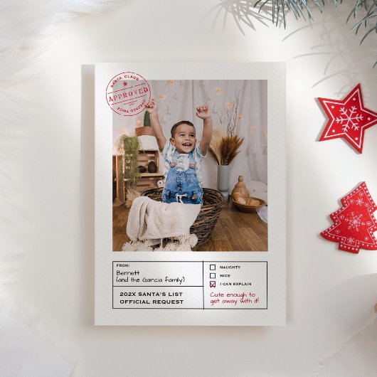 サンタ承認いけなまたは素敵な型枠写真 シーズンカード