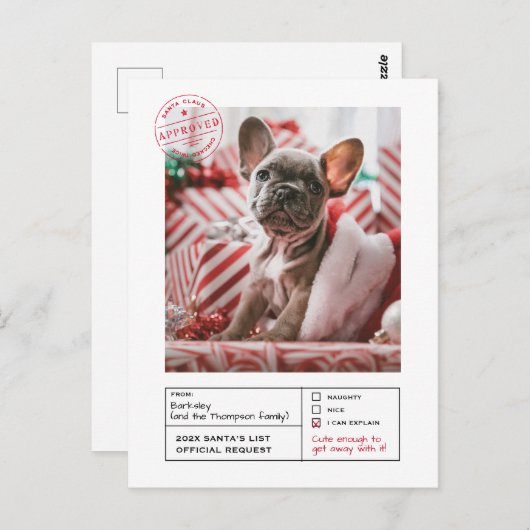 サンタ承認いけなまたは素敵な型枠写真 ポストカード (正面/裏面)