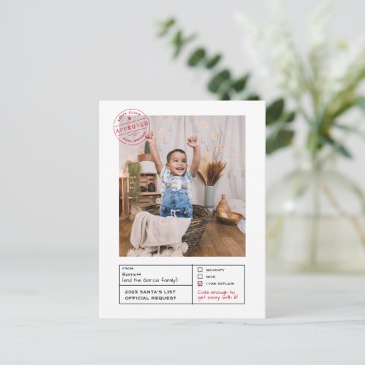 サンタ承認いけなまたは素敵な型枠写真 ポストカード (スタンド正面)