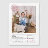 サンタ承認いけなまたは素敵な型枠写真 マグネット招待状 (正面)