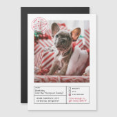 サンタ承認いけなまたは素敵な型枠写真 マグネット招待状 (正面/裏面)