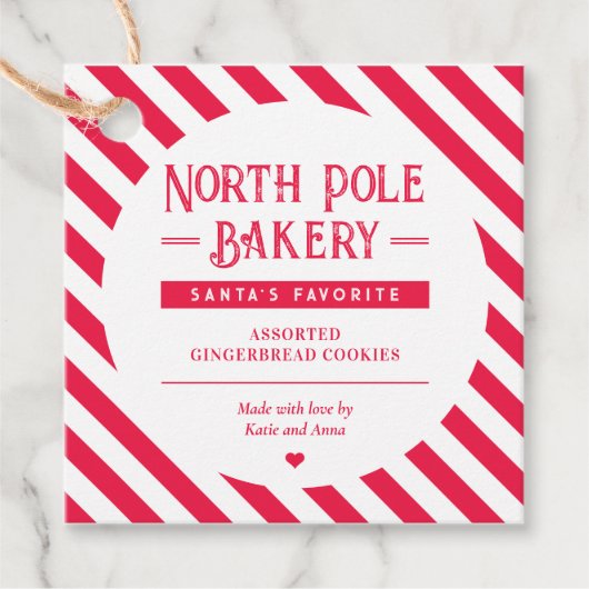サンタ承認の自家製クリスマスギフトラベルラベル フェイバータグ (正面)