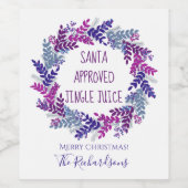 サンタ承認ジンルジュースパープルクリスマス ワインラベル (シングルラベル)