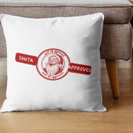 サンタ承認、クリスマススタンプ、クリスマスの喜び。 クッション