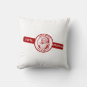 サンタ承認、クリスマススタンプ、クリスマスの喜び。 クッション (正面)